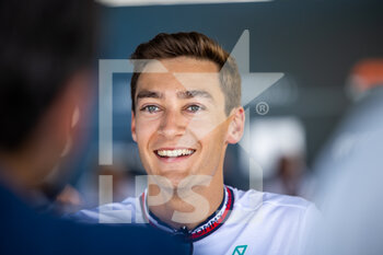 2022-07-21 - RUSSELL George (gbr), Mercedes AMG F1 Team W13, portrait interwiew at the Media Pen during the Formula 1 Lenovo Grand Prix de France, French Grand Prix 2022, 12th round of the 2022 FIA Formula One World Championship from July 22 to 24, 2022 on the Circuit Paul Ricard, in Le Castellet, France - F1 - FRENCH GRAND PRIX 2022 - FORMULA 1 - MOTORS
