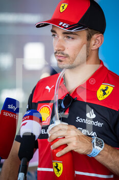 2022-07-21 - LECLERC Charles (mco), Scuderia Ferrari F1-75, portrait interwiew at the Media Pen during the Formula 1 Lenovo Grand Prix de France, French Grand Prix 2022, 12th round of the 2022 FIA Formula One World Championship from July 22 to 24, 2022 on the Circuit Paul Ricard, in Le Castellet, France - F1 - FRENCH GRAND PRIX 2022 - FORMULA 1 - MOTORS