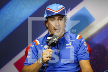 2022-07-21 - ALONSO Fernando (spa), Alpine F1 Team, portrait during the press conference prior to the Formula 1 Lenovo Grand Prix de France, French Grand Prix 2022, 12th round of the 2022 FIA Formula One World Championship from July 22 to 24, 2022 on the Circuit Paul Ricard, in Le Castellet, France - F1 - FRENCH GRAND PRIX 2022 - FORMULA 1 - MOTORS