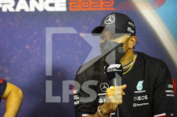 2022-07-21 - HAMILTON Lewis (gbr), Mercedes AMG F1 Team, portrait during the press conference prior to the Formula 1 Lenovo Grand Prix de France, French Grand Prix 2022, 12th round of the 2022 FIA Formula One World Championship from July 22 to 24, 2022 on the Circuit Paul Ricard, in Le Castellet, France - F1 - FRENCH GRAND PRIX 2022 - FORMULA 1 - MOTORS