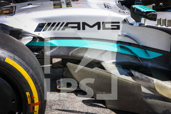 2022-07-22 - Mercedes AMG F1 Team W13, mechanical detail during the Formula 1 Lenovo Grand Prix de France, French Grand Prix 2022, 12th round of the 2022 FIA Formula One World Championship from July 22 to 24, 2022 on the Circuit Paul Ricard, in Le Castellet, France - F1 - FRENCH GRAND PRIX 2022 - FORMULA 1 - MOTORS