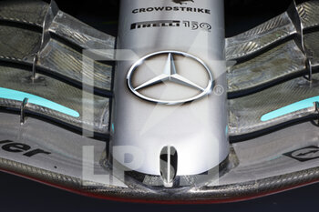 2022-07-23 - Mercedes AMG F1 Team W13, front nose, body, carrosserie, during the Formula 1 Lenovo Grand Prix de France, French Grand Prix 2022, 12th round of the 2022 FIA Formula One World Championship from July 22 to 24, 2022 on the Circuit Paul Ricard, in Le Castellet, France - F1 - FRENCH GRAND PRIX 2022 - FORMULA 1 - MOTORS