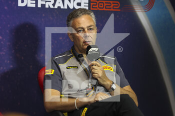 2022-07-23 - Press conference with ISOLA Mario (ita), Motorsport Racing Manager of Pirelli, portrait during the Formula 1 Lenovo Grand Prix de France, French Grand Prix 2022, 12th round of the 2022 FIA Formula One World Championship from July 22 to 24, 2022 on the Circuit Paul Ricard, in Le Castellet, France - F1 - FRENCH GRAND PRIX 2022 - FORMULA 1 - MOTORS