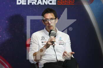2022-07-23 - Press conference with SHOVLIN Andrew (gbr), Mercedes AMG trackside engineering director, portrait during the Formula 1 Lenovo Grand Prix de France, French Grand Prix 2022, 12th round of the 2022 FIA Formula One World Championship from July 22 to 24, 2022 on the Circuit Paul Ricard, in Le Castellet, France - F1 - FRENCH GRAND PRIX 2022 - FORMULA 1 - MOTORS