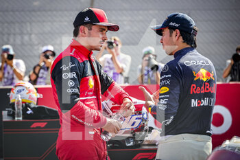 2022-07-23 - LECLERC Charles (mco), Scuderia Ferrari F1-75, portrait, PEREZ Sergio (mex), Red Bull Racing RB18, portrait during the Formula 1 Lenovo Grand Prix de France, French Grand Prix 2022, 12th round of the 2022 FIA Formula One World Championship from July 22 to 24, 2022 on the Circuit Paul Ricard, in Le Castellet, France - F1 - FRENCH GRAND PRIX 2022 - FORMULA 1 - MOTORS