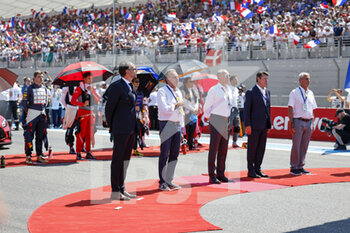 2022-07-24 - Deschaux Nicolas, FFSA president with Estrosi Christian, mayor of Nice, Domenicali Stefano (ita), Chairman and CEO Formula One Group FOG, Falco Hubert, mayor of Toulon and Muselier Renaud, PACA region president during the Formula 1 Lenovo Grand Prix de France, French Grand Prix 2022, 12th round of the 2022 FIA Formula One World Championship from July 22 to 24, 2022 on the Circuit Paul Ricard, in Le Castellet, France - F1 - FRENCH GRAND PRIX 2022 - RACE - FORMULA 1 - MOTORS