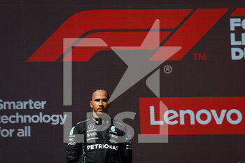 2022-07-24 - Podium, HAMILTON Lewis (gbr), Mercedes AMG F1 Team W13, portrait during the Formula 1 Lenovo Grand Prix de France, French Grand Prix 2022, 12th round of the 2022 FIA Formula One World Championship from July 22 to 24, 2022 on the Circuit Paul Ricard, in Le Castellet, France - F1 - FRENCH GRAND PRIX 2022 - RACE - FORMULA 1 - MOTORS