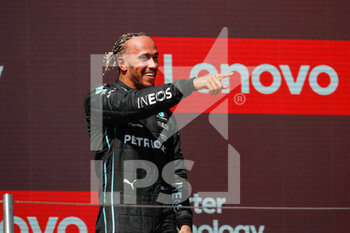 2022-07-24 - HAMILTON Lewis (gbr), Mercedes AMG F1 Team W13, portrait podium during the Formula 1 Lenovo Grand Prix de France, French Grand Prix 2022, 12th round of the 2022 FIA Formula One World Championship from July 22 to 24, 2022 on the Circuit Paul Ricard, in Le Castellet, France - F1 - FRENCH GRAND PRIX 2022 - RACE - FORMULA 1 - MOTORS