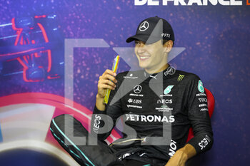 2022-07-24 - RUSSELL George (gbr), Mercedes AMG F1 Team, portrait during the press conference post race of the Formula 1 Lenovo Grand Prix de France, French Grand Prix 2022, 12th round of the 2022 FIA Formula One World Championship from July 22 to 24, 2022 on the Circuit Paul Ricard, in Le Castellet, France - F1 - FRENCH GRAND PRIX 2022 - RACE - FORMULA 1 - MOTORS