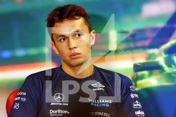2022-07-28 - ALBON Alexander (tha), Williams Racing FW44, portrait press conference during the Formula 1 Aramco Magyar Nagydij 2022, Hungarian Grand Prix 2022, 12th round of the 2022 FIA Formula One World Championship from July 28 to 31, 2022 on the Hungaroring, in Mogyorod, Hungary - F1 - HUNGARIAN GRAND PRIX 2022 - FORMULA 1 - MOTORS
