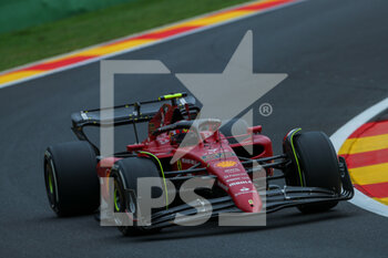 2022-08-26 - Carlos Sainz (SPA) Ferrari F1-75  during Free Practice 1  - FORMULA 1 ROLEX BELGIAN GRAND PRIX 2022 FREE PRACTICE - FORMULA 1 - MOTORS
