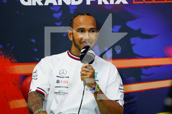 2022-08-25 - HAMILTON Lewis (gbr), Mercedes AMG F1 Team W13, portrait, press conference during the Formula 1 Rolex Belgian Grand Prix 2022, 14th round of the 2022 FIA Formula One World Championship from August 26 to 28, 2022 on the Circuit de Spa-Francorchamps, in Francorchamps, Belgium - F1 - BELGIAN GRAND PRIX 2022 - FORMULA 1 - MOTORS