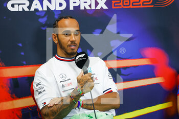 2022-08-25 - HAMILTON Lewis (gbr), Mercedes AMG F1 Team W13, portrait, press conference during the Formula 1 Rolex Belgian Grand Prix 2022, 14th round of the 2022 FIA Formula One World Championship from August 26 to 28, 2022 on the Circuit de Spa-Francorchamps, in Francorchamps, Belgium - F1 - BELGIAN GRAND PRIX 2022 - FORMULA 1 - MOTORS