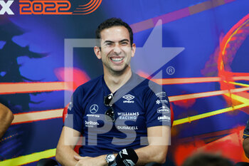 2022-08-25 - LATIFI Nicholas (can), Williams Racing FW44, portrait, press conference during the Formula 1 Rolex Belgian Grand Prix 2022, 14th round of the 2022 FIA Formula One World Championship from August 26 to 28, 2022 on the Circuit de Spa-Francorchamps, in Francorchamps, Belgium - F1 - BELGIAN GRAND PRIX 2022 - FORMULA 1 - MOTORS