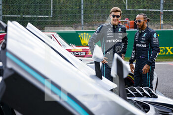 2022-08-25 - Mercedes-AMG GT One, HAMILTON Lewis (gbr), Mercedes AMG F1 Team, RUSSELL George (gbr), Mercedes AMG F1 Team, portrait during the Formula 1 Rolex Belgian Grand Prix 2022, 14th round of the 2022 FIA Formula One World Championship from August 26 to 28, 2022 on the Circuit de Spa-Francorchamps, in Francorchamps, Belgium - F1 - BELGIAN GRAND PRIX 2022 - FORMULA 1 - MOTORS