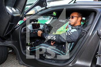2022-08-25 - HAMILTON Lewis (gbr), Mercedes AMG F1 Team W13, portrait at the wheel of the Mercedes AMG GT One during the Formula 1 Rolex Belgian Grand Prix 2022, 14th round of the 2022 FIA Formula One World Championship from August 26 to 28, 2022 on the Circuit de Spa-Francorchamps, in Francorchamps, Belgium - F1 - BELGIAN GRAND PRIX 2022 - FORMULA 1 - MOTORS
