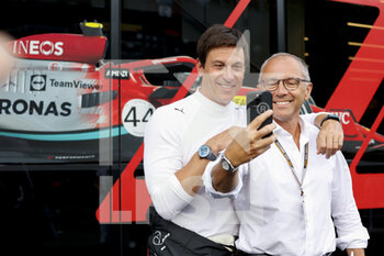 2022-08-25 - WOLFF Toto (aut), Team Principal & CEO of Mercedes AMG F1 Team, DOMENICALI Stefano (ita), Chairman and CEO Formula One Group FOG, portrait during the Formula 1 Rolex Belgian Grand Prix 2022, 14th round of the 2022 FIA Formula One World Championship from August 26 to 28, 2022 on the Circuit de Spa-Francorchamps, in Francorchamps, Belgium - F1 - BELGIAN GRAND PRIX 2022 - FORMULA 1 - MOTORS