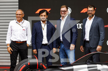 2022-08-26 - DOMENICALI Stefano (ita), Chairman and CEO Formula One Group FOG, BEN SULAYEM Mohammed (uae), President of the FIA, DUESMANN Markus (ger), CEO of Audi, HOFFMAN Oliver (ger), Chief Technical Officer of Audi, portrait during the Formula 1 Rolex Belgian Grand Prix 2022, 14th round of the 2022 FIA Formula One World Championship from August 26 to 28, 2022 on the Circuit de Spa-Francorchamps, in Francorchamps, Belgium - F1 - BELGIAN GRAND PRIX 2022 - FORMULA 1 - MOTORS