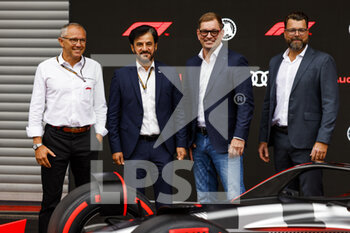 2022-08-26 - DOMENICALI Stefano (ita), Chairman and CEO Formula One Group FOG, BEN SULAYEM Mohammed (uae), President of the FIA, DUESMANN Markus (ger), CEO of Audi, HOFFMAN Oliver (ger), Chief Technical Officer of Audi, portrait during the Formula 1 Rolex Belgian Grand Prix 2022, 14th round of the 2022 FIA Formula One World Championship from August 26 to 28, 2022 on the Circuit de Spa-Francorchamps, in Francorchamps, Belgium - F1 - BELGIAN GRAND PRIX 2022 - FORMULA 1 - MOTORS