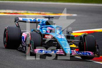 2022-08-26 - 14 ALONSO Fernando (spa), Alpine F1 Team A522, action during the Formula 1 Rolex Belgian Grand Prix 2022, 14th round of the 2022 FIA Formula One World Championship from August 26 to 28, 2022 on the Circuit de Spa-Francorchamps, in Francorchamps, Belgium - F1 - BELGIAN GRAND PRIX 2022 - FORMULA 1 - MOTORS