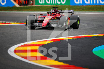 2022-08-26 - 16 LECLERC Charles (mco), Scuderia Ferrari F1-75, action during the Formula 1 Rolex Belgian Grand Prix 2022, 14th round of the 2022 FIA Formula One World Championship from August 26 to 28, 2022 on the Circuit de Spa-Francorchamps, in Francorchamps, Belgium - F1 - BELGIAN GRAND PRIX 2022 - FORMULA 1 - MOTORS
