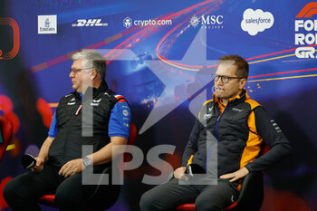 2022-08-27 - SZAFNAUER Otmar, Team Principal of Alpine F1 Team, with SEIDL Andreas, Team Principal of McLaren F1 Team, portrait, press conference during the Formula 1 Rolex Belgian Grand Prix 2022, 14th round of the 2022 FIA Formula One World Championship from August 26 to 28, 2022 on the Circuit de Spa-Francorchamps, in Francorchamps, Belgium - F1 - BELGIAN GRAND PRIX 2022 - FORMULA 1 - MOTORS