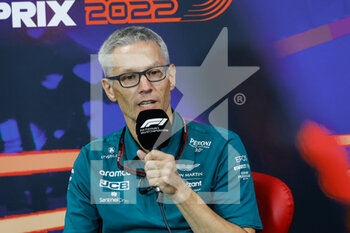 2022-08-27 - KRACK Mike (her), Team Principal and CEO of Aston Martin F1 Team, portrait, press conference during the Formula 1 Rolex Belgian Grand Prix 2022, 14th round of the 2022 FIA Formula One World Championship from August 26 to 28, 2022 on the Circuit de Spa-Francorchamps, in Francorchamps, Belgium - F1 - BELGIAN GRAND PRIX 2022 - FORMULA 1 - MOTORS