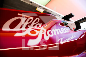 2022-08-27 - Alfa Romeo F1 Team ORLEN, ambiance logo during the Formula 1 Rolex Belgian Grand Prix 2022, 14th round of the 2022 FIA Formula One World Championship from August 26 to 28, 2022 on the Circuit de Spa-Francorchamps, in Francorchamps, Belgium - F1 - BELGIAN GRAND PRIX 2022 - FORMULA 1 - MOTORS