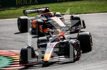 2022-08-28 - 01 VERSTAPPEN Max (nld), Red Bull Racing RB18, action 03 RICCIARDO Daniel (aus), McLaren F1 Team MCL36, action during the Formula 1 Rolex Belgian Grand Prix 2022, 14th round of the 2022 FIA Formula One World Championship from August 26 to 28, 2022 on the Circuit de Spa-Francorchamps, in Francorchamps, Belgium - F1 - BELGIAN GRAND PRIX 2022 - RACE - FORMULA 1 - MOTORS