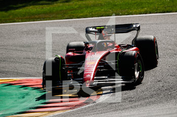 2022-08-28 - 55 SAINZ Carlos (spa), Scuderia Ferrari F1-75, action during the Formula 1 Rolex Belgian Grand Prix 2022, 14th round of the 2022 FIA Formula One World Championship from August 26 to 28, 2022 on the Circuit de Spa-Francorchamps, in Francorchamps, Belgium - F1 - BELGIAN GRAND PRIX 2022 - RACE - FORMULA 1 - MOTORS
