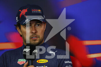 2022-08-28 - PEREZ Sergio (mex), Red Bull Racing RB18, portraitpress conference during the Formula 1 Rolex Belgian Grand Prix 2022, 14th round of the 2022 FIA Formula One World Championship from August 26 to 28, 2022 on the Circuit de Spa-Francorchamps, in Francorchamps, Belgium - F1 - BELGIAN GRAND PRIX 2022 - RACE - FORMULA 1 - MOTORS
