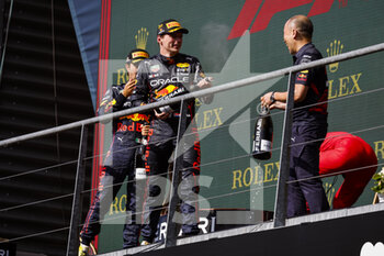 2022-08-28 - Podium, VERSTAPPEN Max (ned), Red Bull Racing RB18, portrait during the Formula 1 Rolex Belgian Grand Prix 2022, 14th round of the 2022 FIA Formula One World Championship from August 26 to 28, 2022 on the Circuit de Spa-Francorchamps, in Francorchamps, Belgium - F1 - BELGIAN GRAND PRIX 2022 - RACE - FORMULA 1 - MOTORS