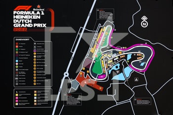 2022-09-01 - map of the track, piste, illustration during the Formula 1 Heineken Dutch Grand Prix 2022, 15th round of the 2022 FIA Formula One World Championship from September 2 to 4, 2022 on the Zandvoort Circuit, in Netherlands, Belgium - F1 - DUTCH GRAND PRIX 2022 - FORMULA 1 - MOTORS