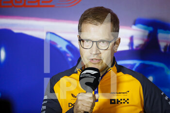 2022-09-03 - SEIDL Andreas, Team Principal of McLaren F1 Team, portrait, team principal press conference during the Formula 1 Heineken Dutch Grand Prix 2022, 15th round of the 2022 FIA Formula One World Championship from September 2 to 4, 2022 on the Zandvoort Circuit, in Netherlands, Belgium - F1 - DUTCH GRAND PRIX 2022 - FORMULA 1 - MOTORS