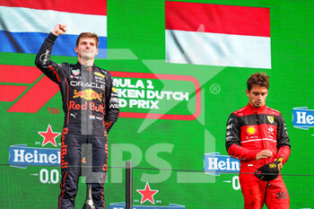 2022-09-04 - VERSTAPPEN Max (ned), Red Bull Racing RB18, LECLERC Charles (mco), Scuderia Ferrari F1-75, portrait during the Formula 1 Heineken Dutch Grand Prix 2022, 15th round of the 2022 FIA Formula One World Championship from September 2 to 4, 2022 on the Zandvoort Circuit, in Netherlands, Belgium - F1 - DUTCH GRAND PRIX 2022 - RACE - FORMULA 1 - MOTORS