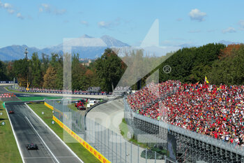 11/09/2022 - 63 RUSSELL George (gbr), Mercedes AMG F1 Team W13, action illustration landscape, paysage, crowd, foule, fans, spectators, fans during the Formula 1 Pirelli Gran Premio d’Italia 2022, Italian Grand Prix 2022, 16th round of the 2022 FIA Formula One World Championship from September 9 to 11, 2022 on the Autodromo Nazionale di Monza, in Monza, Italy - F1 - ITALIAN GRAND PRIX 2022 - RACE - FORMULA 1 - MOTORI