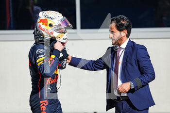2022-09-11 - VERSTAPPEN Max (ned), Red Bull Racing RB18, with BEN SULAYEM Mohammed (uae), President of the FIA, portrait during the Formula 1 Pirelli Gran Premio d’Italia 2022, Italian Grand Prix 2022, 16th round of the 2022 FIA Formula One World Championship from September 9 to 11, 2022 on the Autodromo Nazionale di Monza, in Monza, Italy - F1 - ITALIAN GRAND PRIX 2022 - RACE - FORMULA 1 - MOTORS