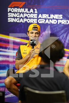2022-09-29 - NORRIS Lando (gbr), McLaren F1 Team MCL36, portrait, press conference during the Formula 1 Singapore Airlines Singapore Grand Prix 2022, 17th round of the 2022 FIA Formula One World Championship from September 30 to October 02, 2022 on the Marina Bay Street Circuit, in Singapore - F1 - SINGAPORE GRAND PRIX 2022 - FORMULA 1 - MOTORS