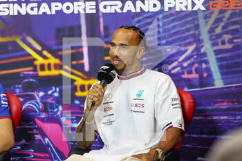 2022-09-29 - @HAMILTON Lewis (gbr), Mercedes AMG F1 Team W13, portrait, press conference during the Formula 1 Singapore Airlines Singapore Grand Prix 2022, 17th round of the 2022 FIA Formula One World Championship from September 30 to October 02, 2022 on the Marina Bay Street Circuit, in Singapore - F1 - SINGAPORE GRAND PRIX 2022 - FORMULA 1 - MOTORS