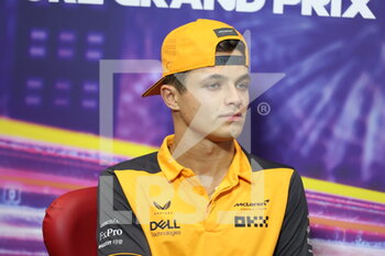 2022-09-29 - NORRIS Lando (gbr), McLaren F1 Team MCL36, portrait, press conference, during the Formula 1 Singapore Airlines Singapore Grand Prix 2022, 17th round of the 2022 FIA Formula One World Championship from September 30 to October 02, 2022 on the Marina Bay Street Circuit, in Singapore - F1 - SINGAPORE GRAND PRIX 2022 - FORMULA 1 - MOTORS