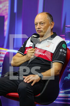2022-10-01 - VASSEUR Frederic (fra), Team Principal of Alfa Romeo F1 Team ORLEN, portrait press conference during the Formula 1 Singapore Airlines Singapore Grand Prix 2022, 17th round of the 2022 FIA Formula One World Championship from September 30 to October 02, 2022 on the Marina Bay Street Circuit, in Singapore - F1 - SINGAPORE GRAND PRIX 2022 - FORMULA 1 - MOTORS