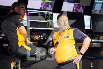 2022-10-01 - BROWN Zak (usa), CEO of of McLaren Racing, SEIDL Andreas, Team Principal of McLaren F1 Team, portrait during the Formula 1 Singapore Airlines Singapore Grand Prix 2022, 17th round of the 2022 FIA Formula One World Championship from September 30 to October 02, 2022 on the Marina Bay Street Circuit, in Singapore - F1 - SINGAPORE GRAND PRIX 2022 - FORMULA 1 - MOTORS