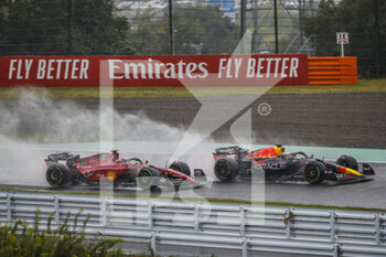2022-10-08 - 01 VERSTAPPEN Max (nld), Red Bull Racing RB18, action and 16 LECLERC Charles (mco), Scuderia Ferrari F1-75, action, start of the race, depart, during the Formula 1 Honda Japense Grand Prix 2022, 18th round of the 2022 FIA Formula One World Championship from Octobre 7 to 9, 2022 on the Suzuka International Racing Course, in Suzuka, Mie Prefecture, Japan - F1 - JAPANESE GRAND PRIX 2022 - RACE - FORMULA 1 - MOTORS