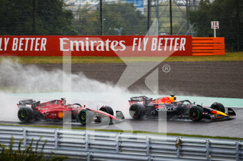 2022-10-09 - start of the race, depart, 16 LECLERC Charles (mco), Scuderia Ferrari F1-75, 01 VERSTAPPEN Max (nld), Red Bull Racing RB18, action during the Formula 1 Honda Japanese Grand Prix 2022, 18th round of the 2022 FIA Formula One World Championship from October 7 to 9, 2022 on the Suzuka International Racing Course, in Suzuka, Mie Prefecture, Japan - F1 - JAPANESE GRAND PRIX 2022 - RACE - FORMULA 1 - MOTORS