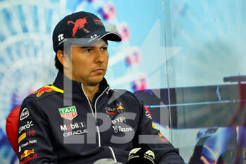 2022-10-09 - Sergio Perez (MEX) Red Bull Racing, portrait in the post race FIA Press Conference during the Formula 1 Honda Japanese Grand Prix 2022, 18th round of the 2022 FIA Formula One World Championship from Octobre 7 to 9, 2022 on the Suzuka International Racing Course, in Suzuka, Mie Prefecture, Japan - F1 - JAPANESE GRAND PRIX 2022 - RACE - FORMULA 1 - MOTORS