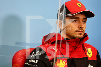 2022-10-09 - Charles Leclerc (MON) Ferrari, portrait in the post race FIA Press Conference during the Formula 1 Honda Japanese Grand Prix 2022, 18th round of the 2022 FIA Formula One World Championship from Octobre 7 to 9, 2022 on the Suzuka International Racing Course, in Suzuka, Mie Prefecture, Japan - F1 - JAPANESE GRAND PRIX 2022 - RACE - FORMULA 1 - MOTORS