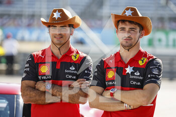 2022-10-20 - LECLERC Charles (mco), Scuderia Ferrari F1-75, portrait SAINZ Carlos (spa), Scuderia Ferrari F1-75, portrait during the Formula 1 Aramco United States Grand Prix 2022, 19th round of the 2022 FIA Formula One World Championship from October 21 to 23, 2022 on the Circuit of the Americas, in Austin, Texas - F1 - UNITED STATES GRAND PRIX 2022 - FORMULA 1 - MOTORS