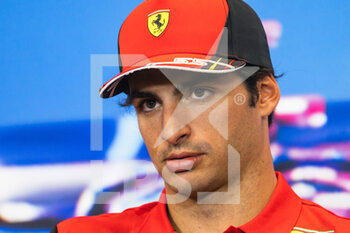 2022-10-20 - SAINZ Carlos (spa), Scuderia Ferrari F1-75, portrait press conference during the Formula 1 Aramco United States Grand Prix 2022, 19th round of the 2022 FIA Formula One World Championship from October 21 to 23, 2022 on the Circuit of the Americas, in Austin, Texas - F1 - UNITED STATES GRAND PRIX 2022 - FORMULA 1 - MOTORS