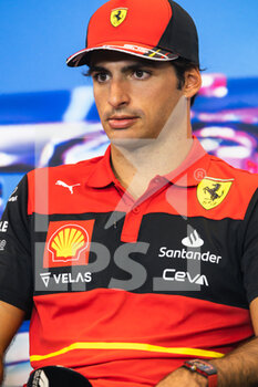 2022-10-20 - SAINZ Carlos (spa), Scuderia Ferrari F1-75, portrait press conference during the Formula 1 Aramco United States Grand Prix 2022, 19th round of the 2022 FIA Formula One World Championship from October 21 to 23, 2022 on the Circuit of the Americas, in Austin, Texas - F1 - UNITED STATES GRAND PRIX 2022 - FORMULA 1 - MOTORS