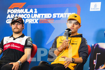 2022-10-20 - NORRIS Lando (gbr), McLaren F1 Team MCL36, portrait press conference during the Formula 1 Aramco United States Grand Prix 2022, 19th round of the 2022 FIA Formula One World Championship from October 21 to 23, 2022 on the Circuit of the Americas, in Austin, Texas - F1 - UNITED STATES GRAND PRIX 2022 - FORMULA 1 - MOTORS